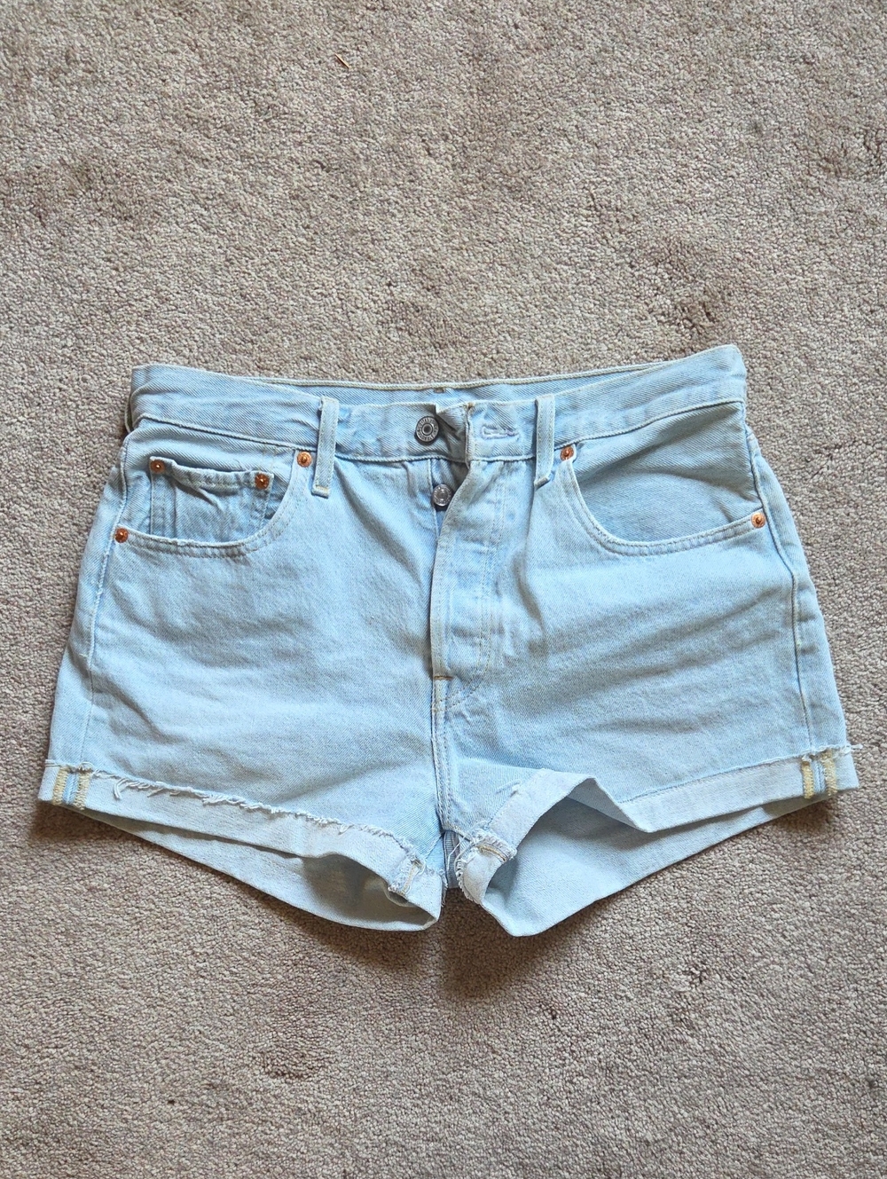Levi's Light Wash High-Rise Denim Women's 501 Shorts Size W28